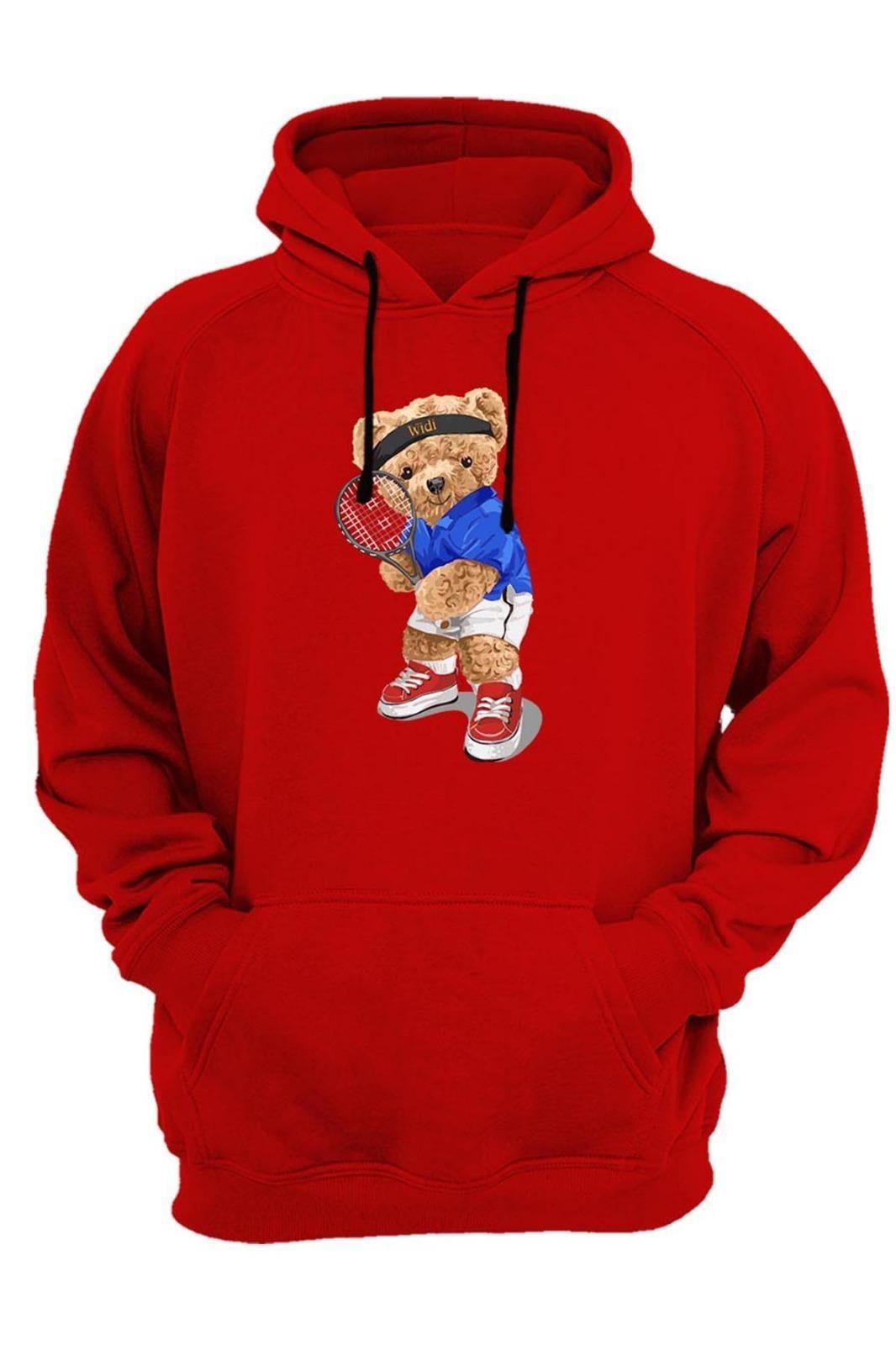 Widi Ayıcık Baskılı Sweatshirt Kırmızı