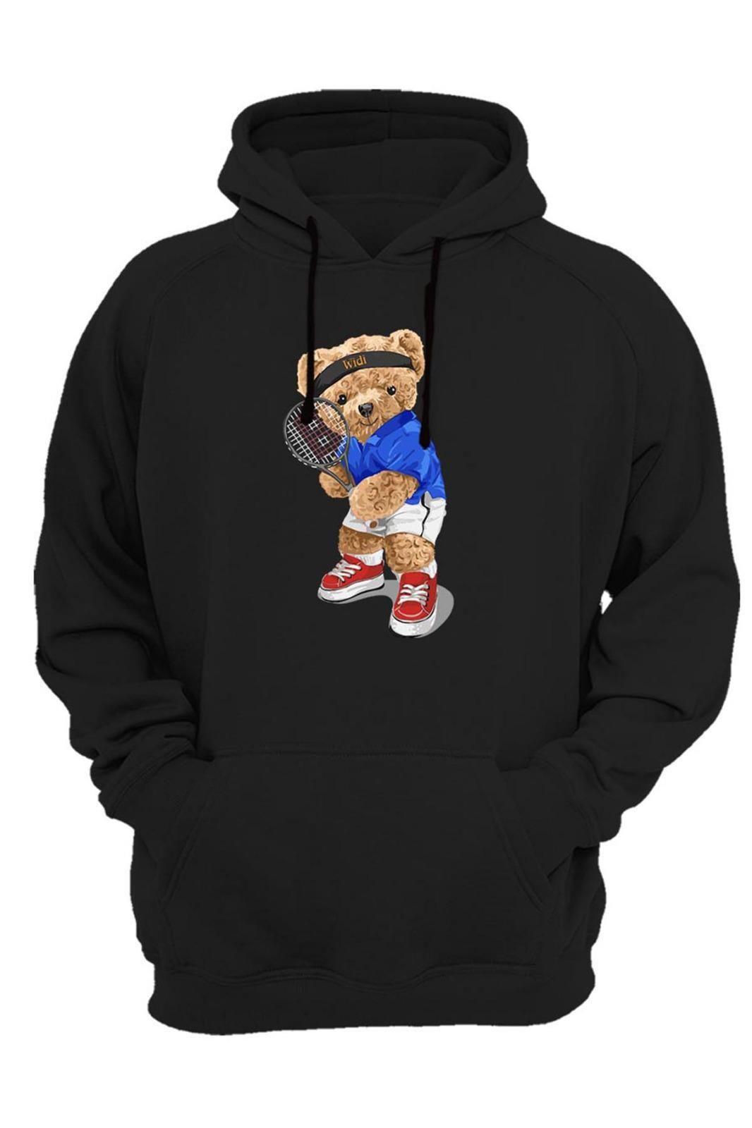Widi Ayıcık Baskılı Sweatshirt Siyah