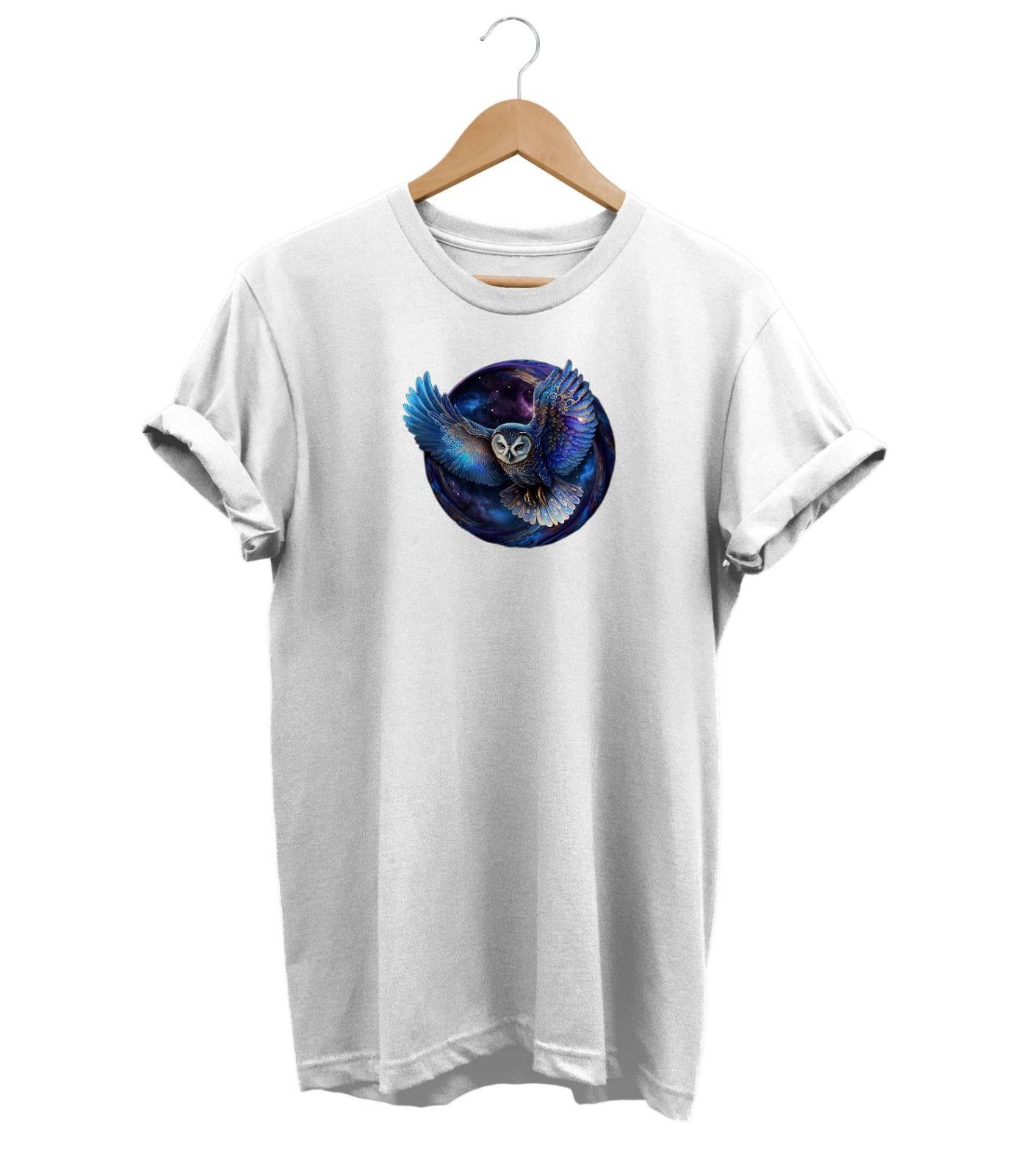 Widi Baykuş Baskılı T-Shirt Beyaz