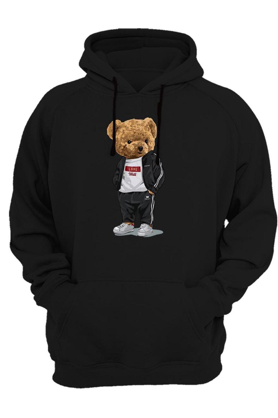 Widi Bear - Ayıcık Baskılı Sweatshirt Siyah