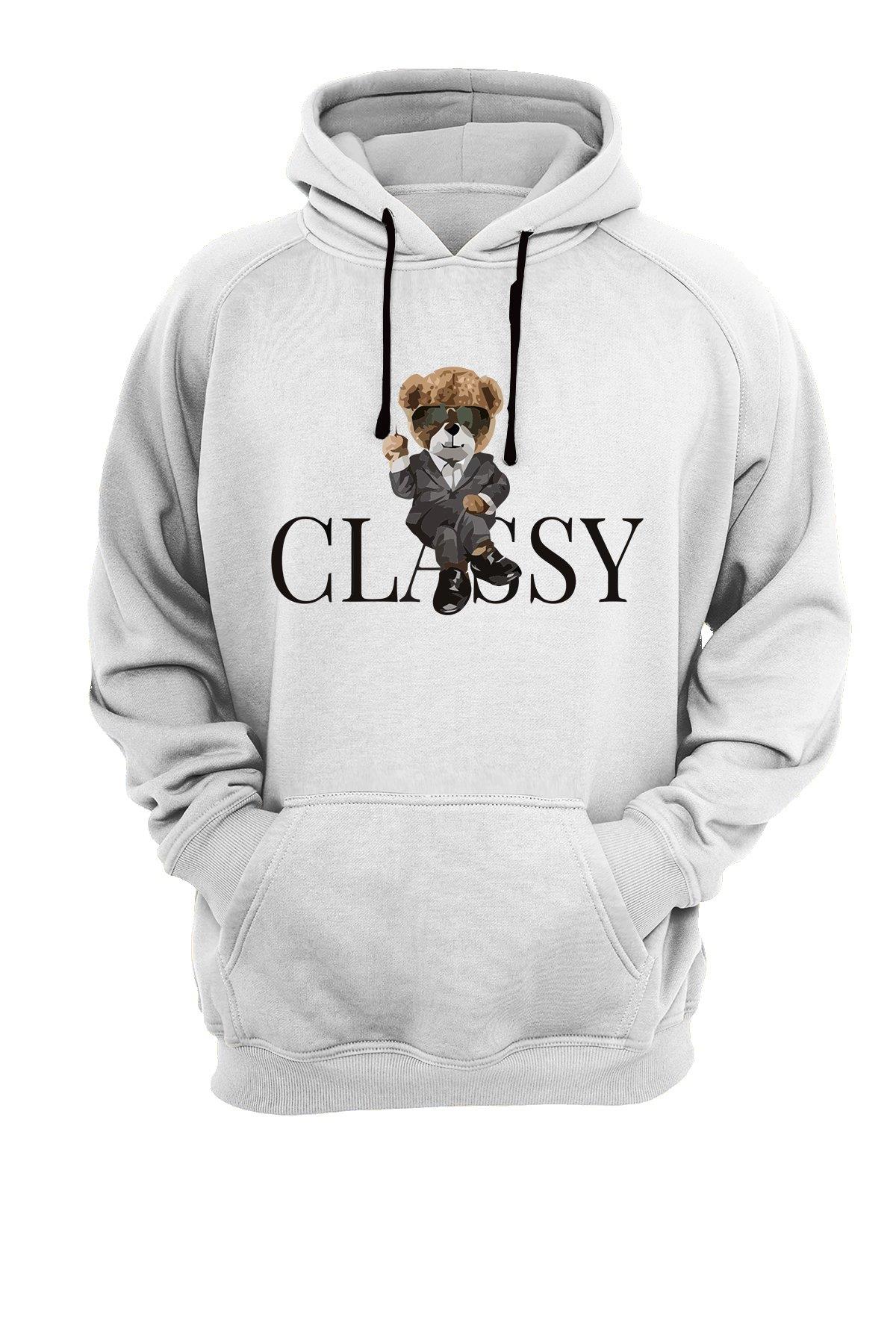 Widi Bear  Classy Baskılı Sweatshirt Beyaz
