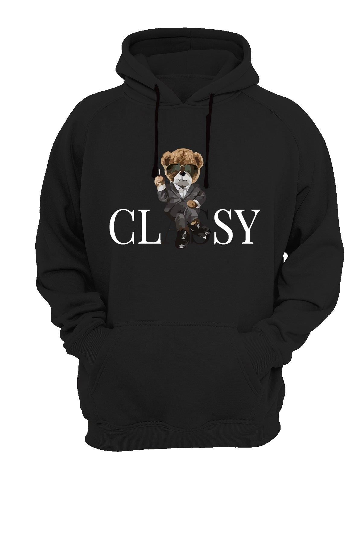Widi Bear  Classy Baskılı Sweatshirt Siyah