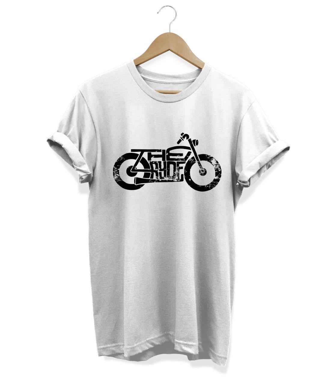 Widi Bisiklet Baskılı T_Shirt Beyaz