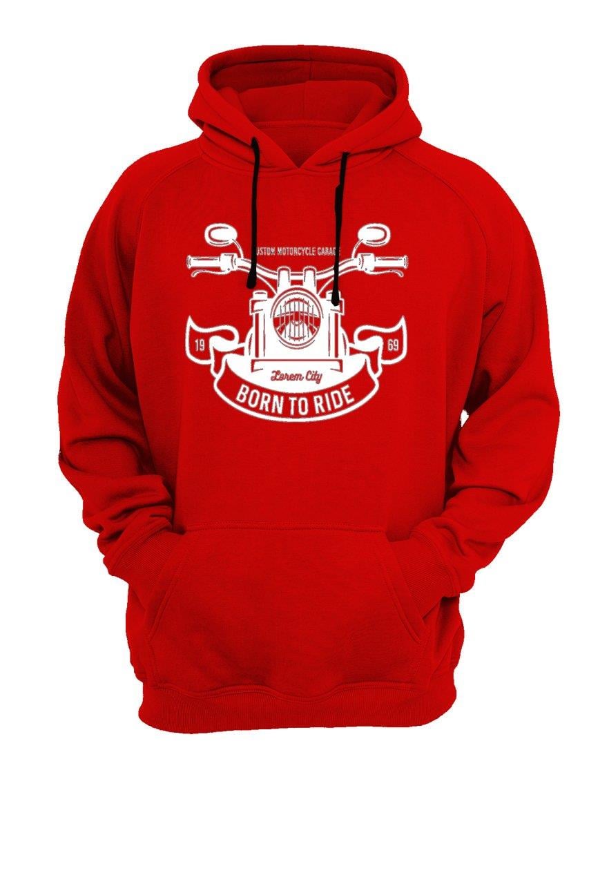 Widi Born To Ride Baskılı Sweatshirt Kırmızı