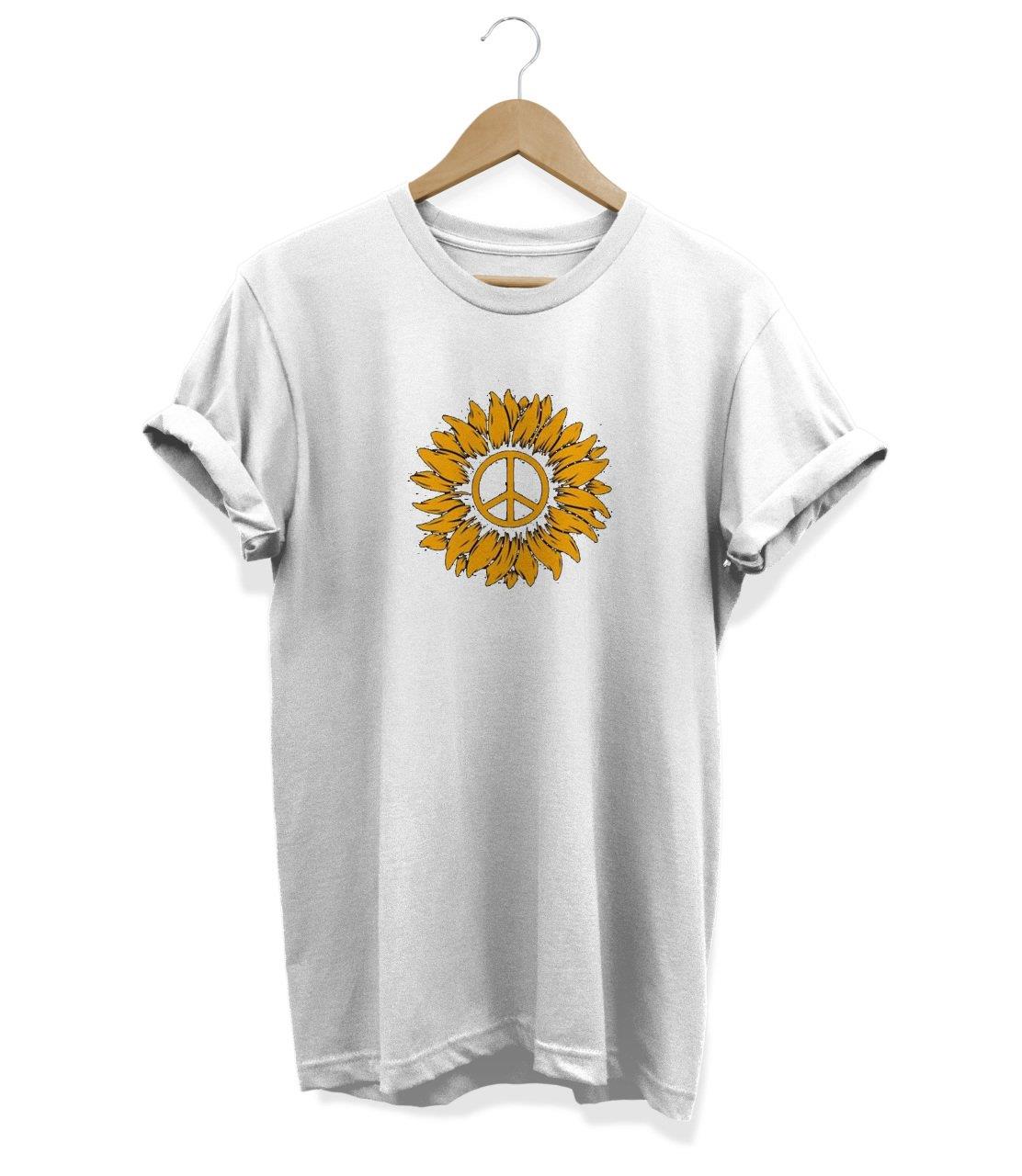 Widi Çiçek Baskılı T-Shirt Beyaz