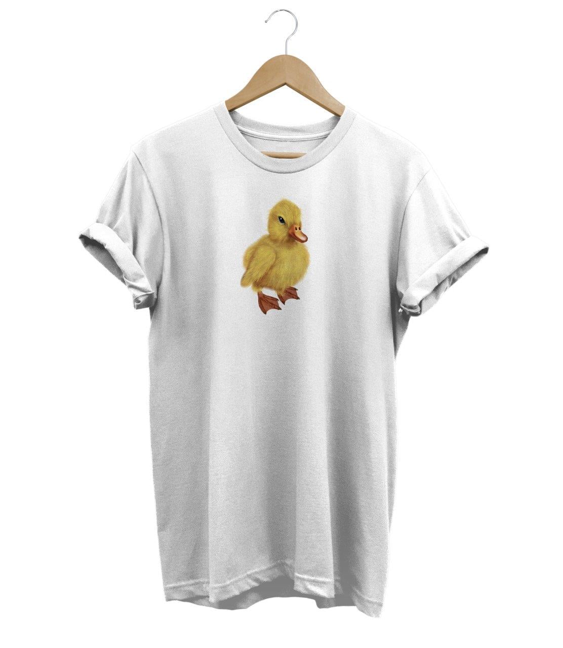 Widi Civciv Baskılı T-Shirt Beyaz