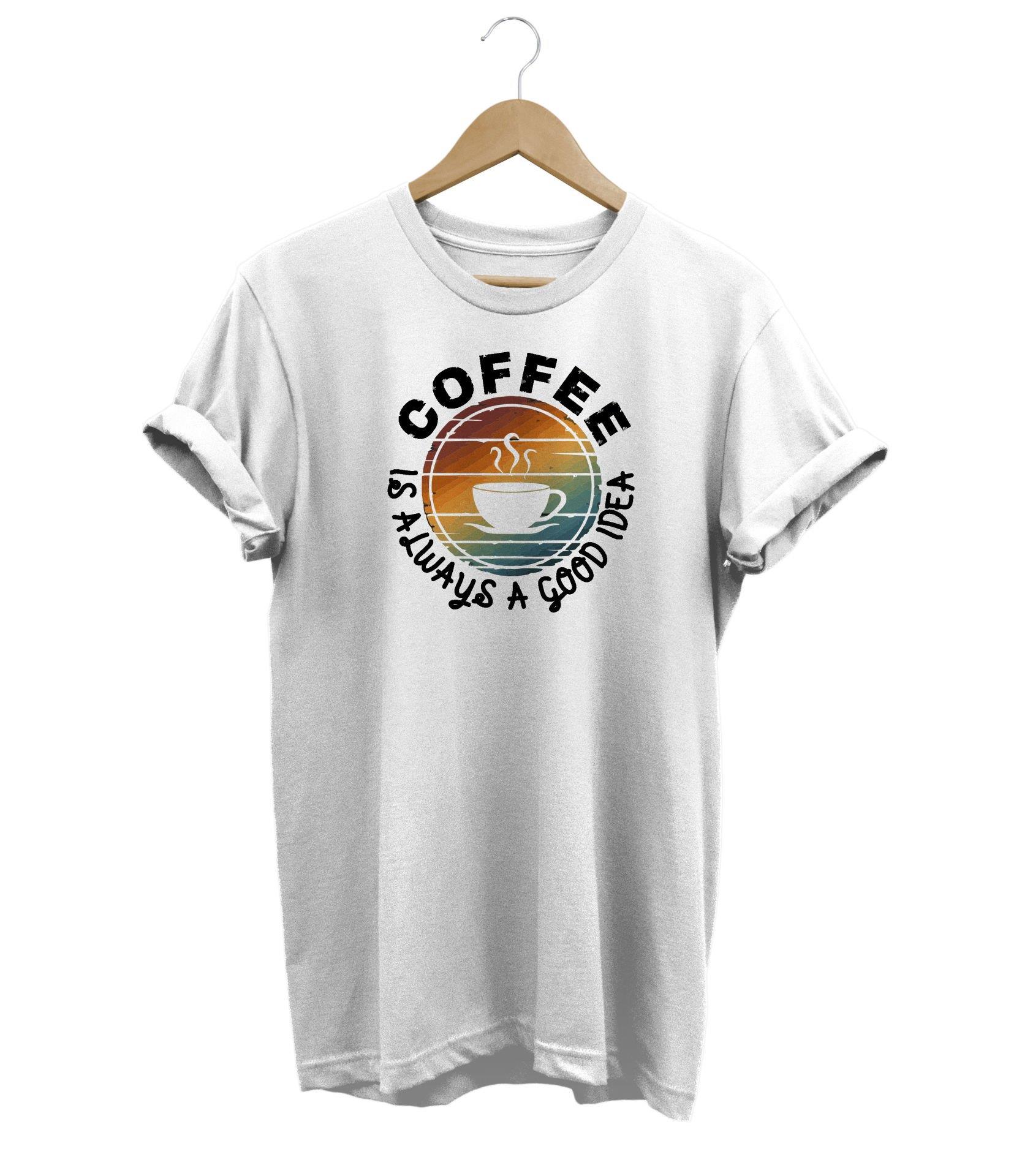Widi Coffee Baskılı T-Shirt Beyaz