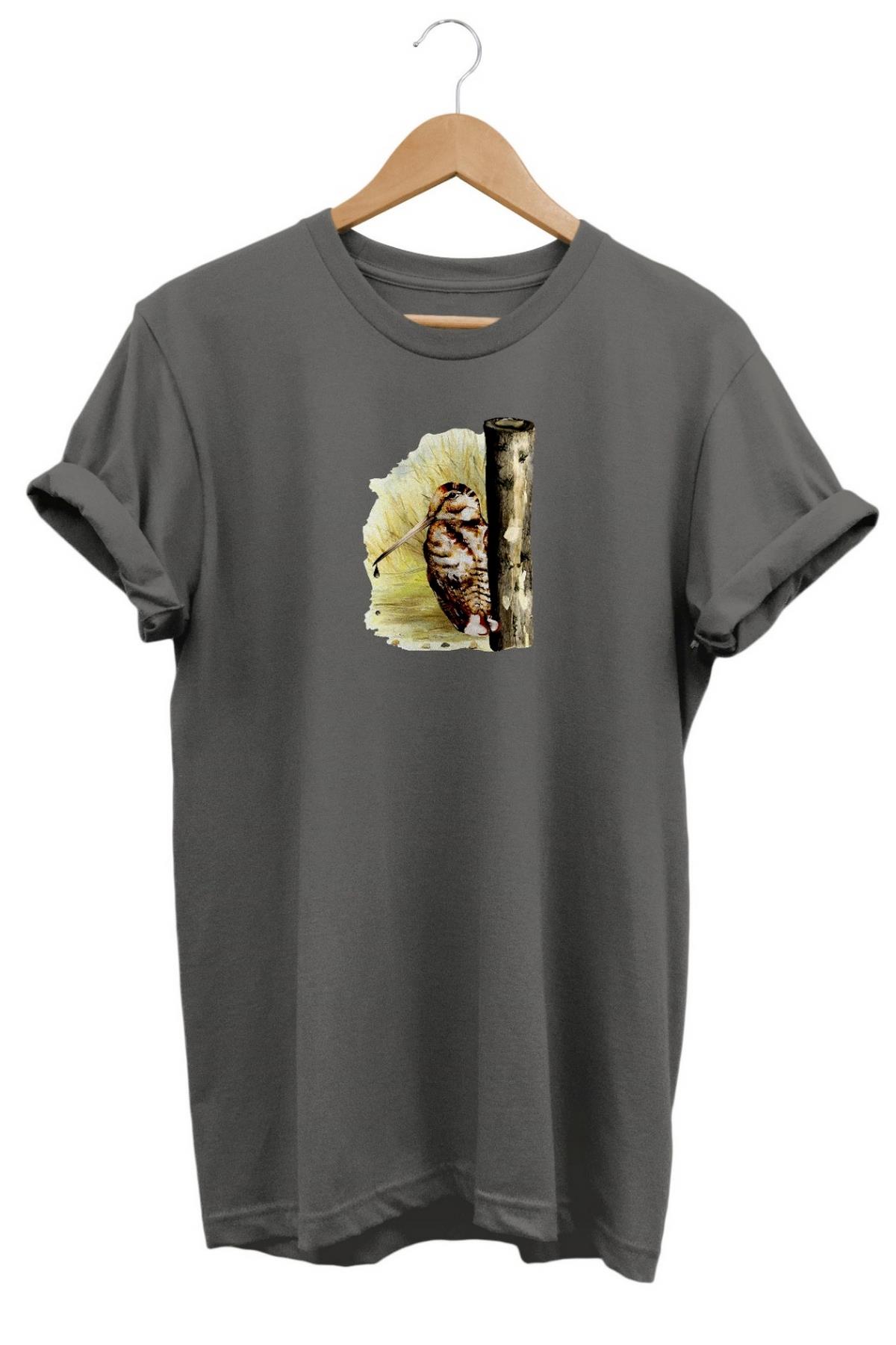 Widi Çulluk Baskılı T-Shirt Gri