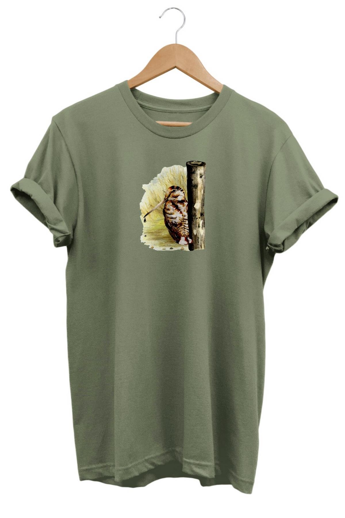 Widi Çulluk Baskılı T-Shirt Haki