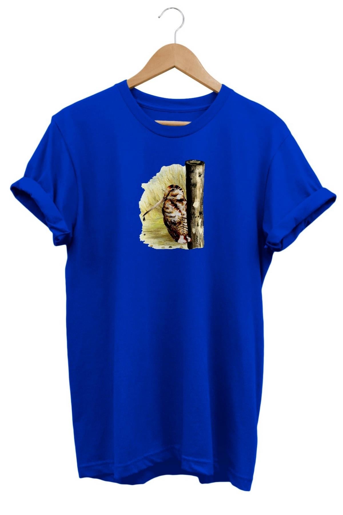 Widi Çulluk Baskılı T-Shirt Mavi