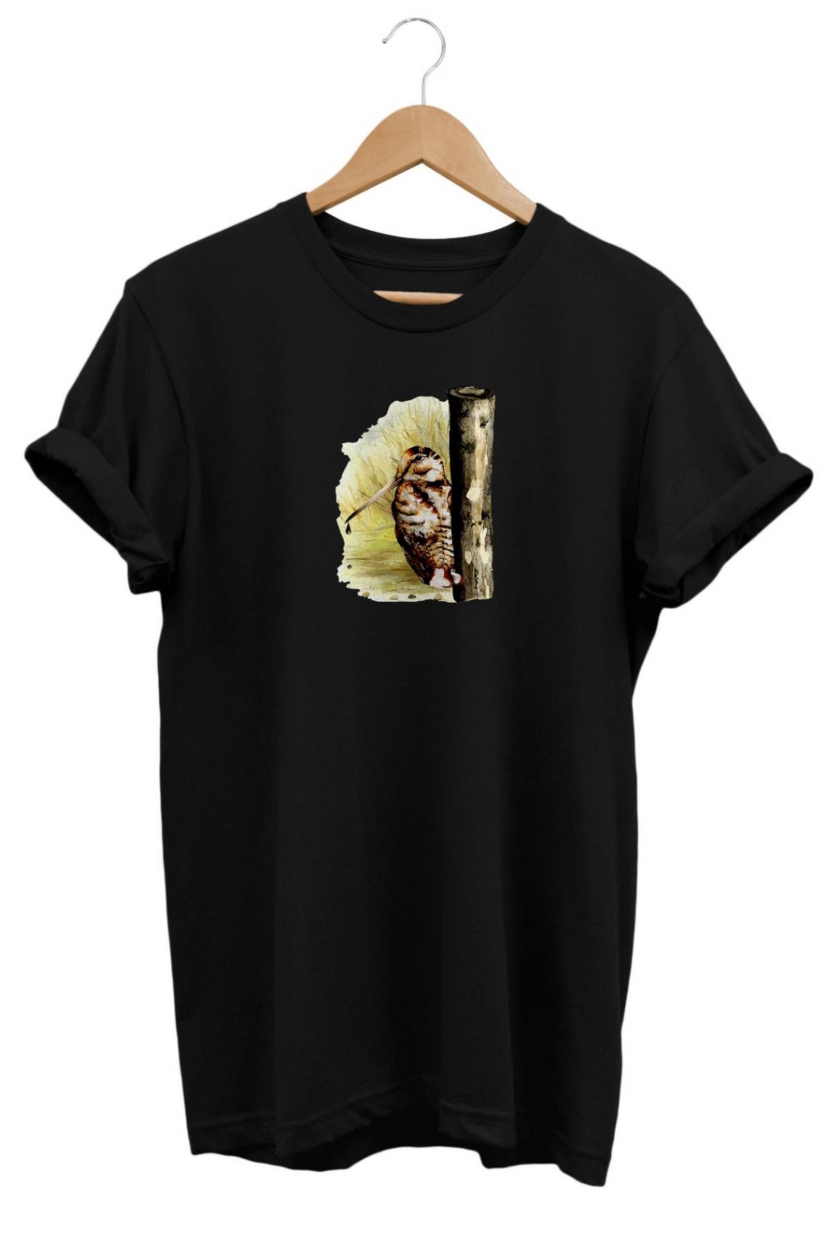 Widi Çulluk Baskılı T-Shirt Siyah