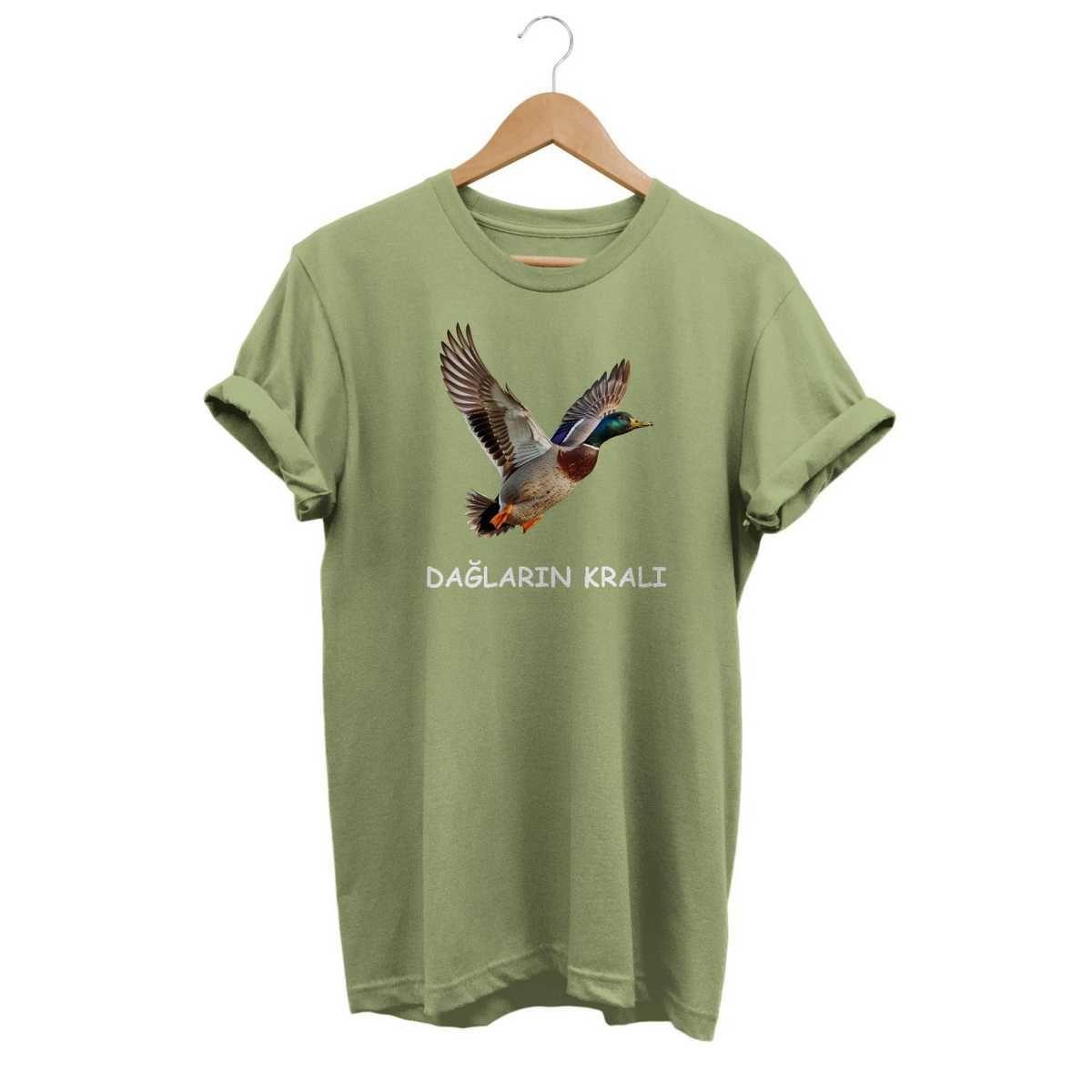 Widi Dağların Kralı Baskılı T-Shirt Haki