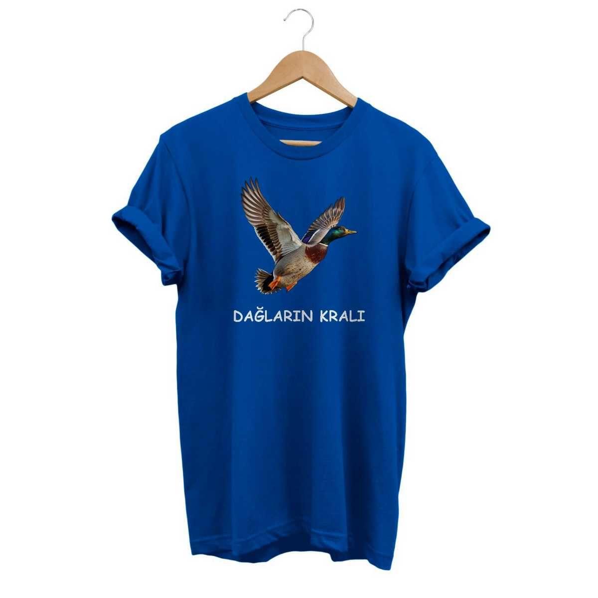 Widi Dağların Kralı Baskılı T-Shirt Mavi