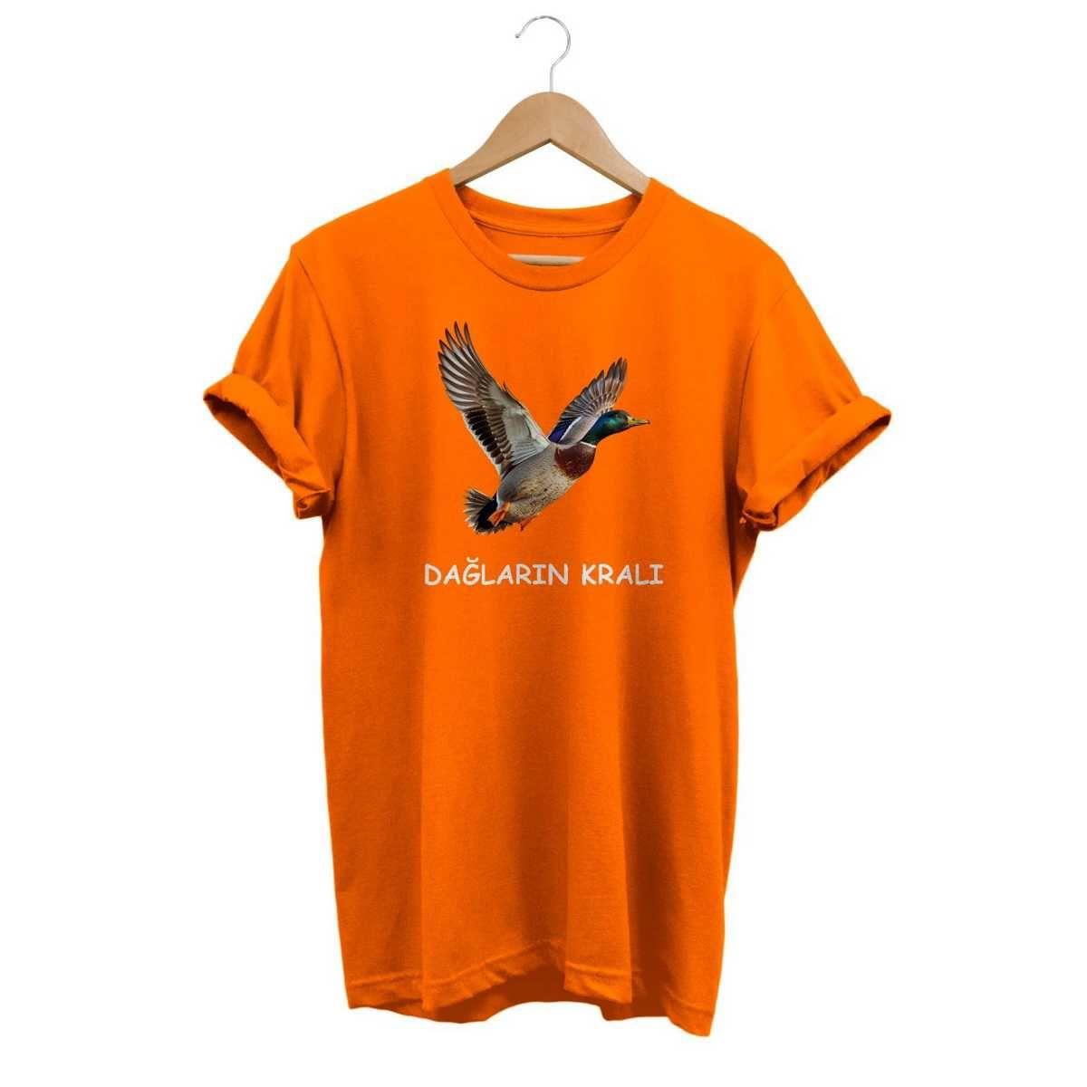 Widi Dağların Kralı Baskılı T-Shirt Turuncu