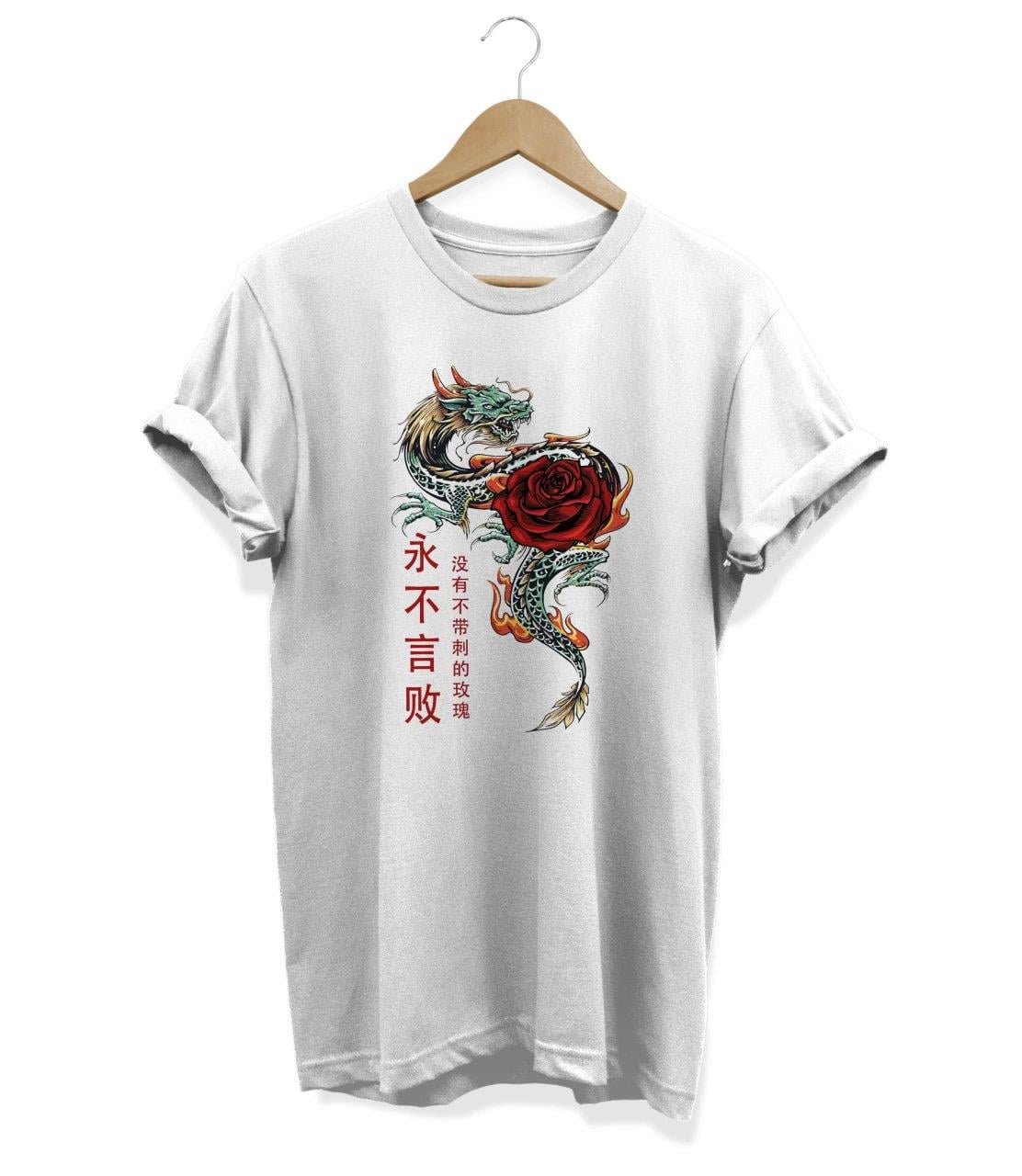 Widi Dragon Baskılı T-Shirt Beyaz