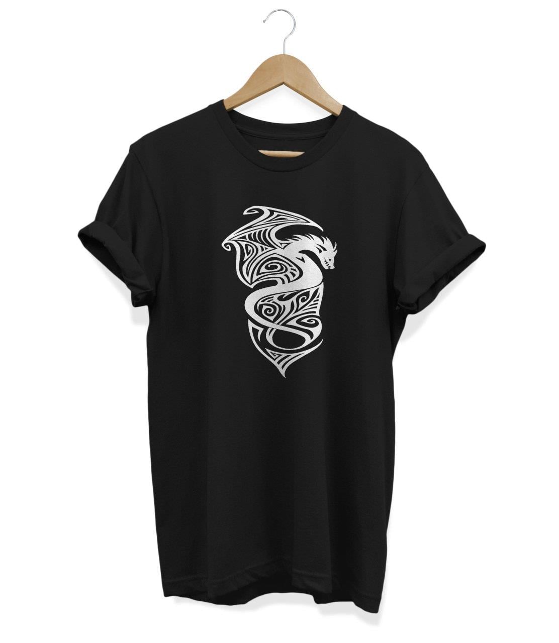 Widi Dragon Baskılı T-Shirt Beyaz