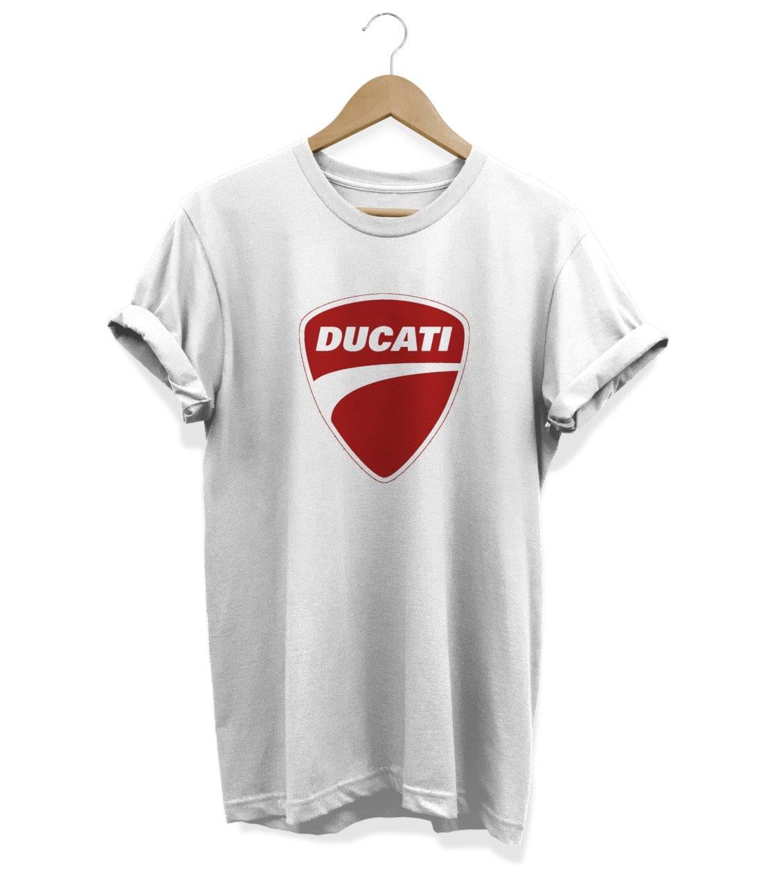Widi Ducati Baskılı T_Shirt Beyaz