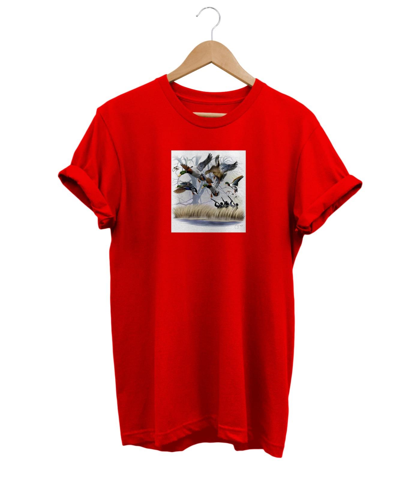Widi Duck Hunting Baskılı T-Shirt Kırmızı