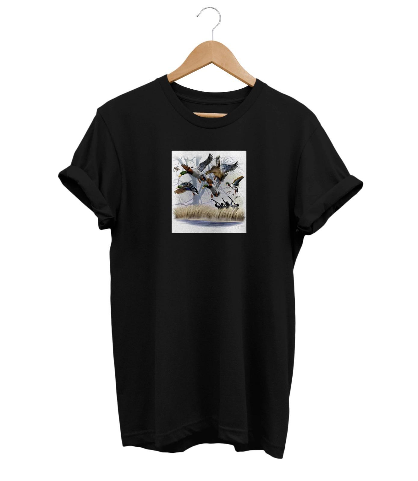 Widi Duck Hunting Baskılı T-Shirt Siyah