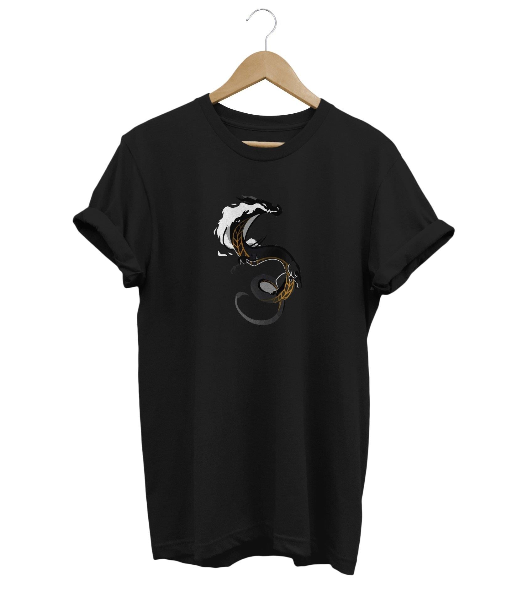 Widi ejderha Baskılı T-Shirt Siyah