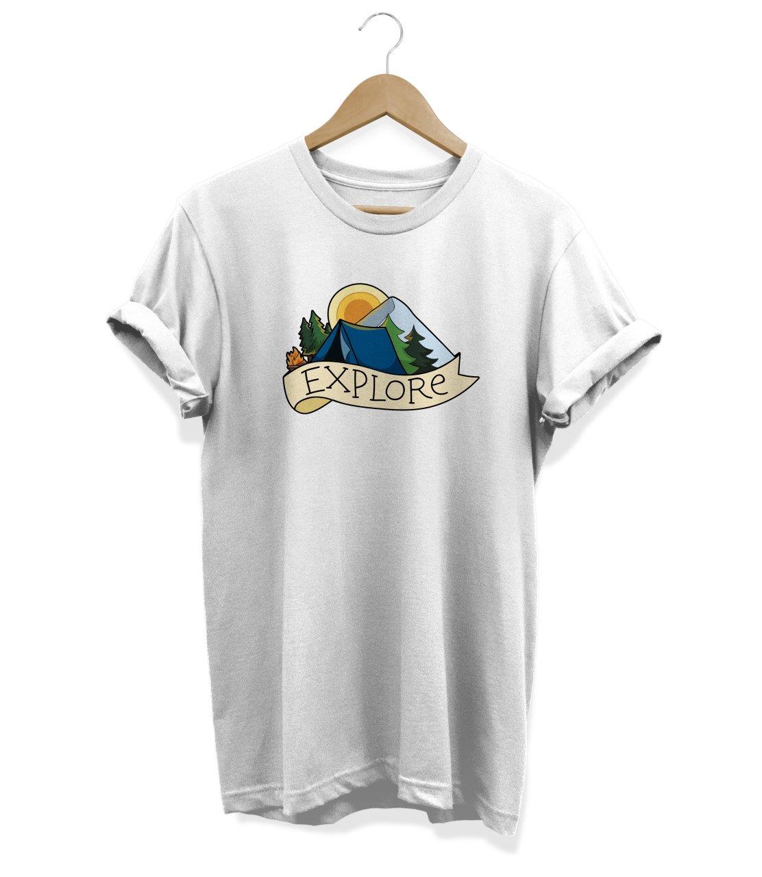 Widi Explore Baskılı T-Shirt Beyaz