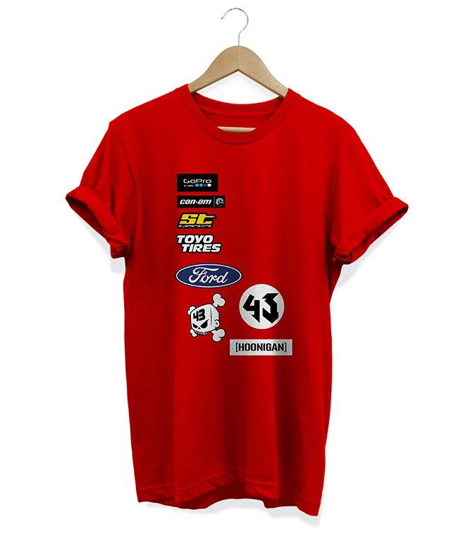 Widi Ford Hoonigan Baskılı T-Shirt Kırmızı