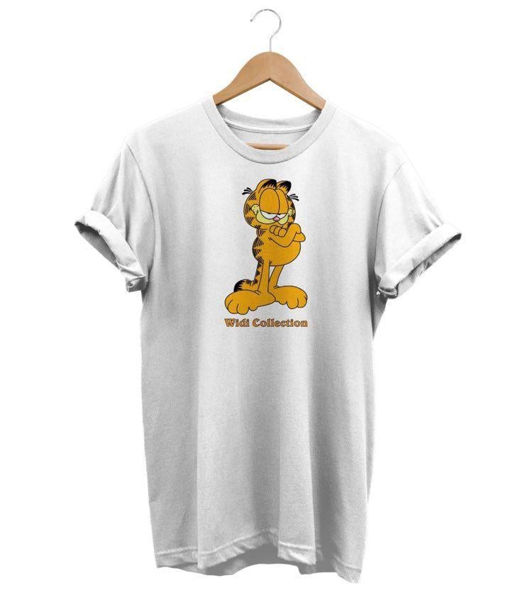 Widi Garfield Baskılı T-Shirt Beyaz