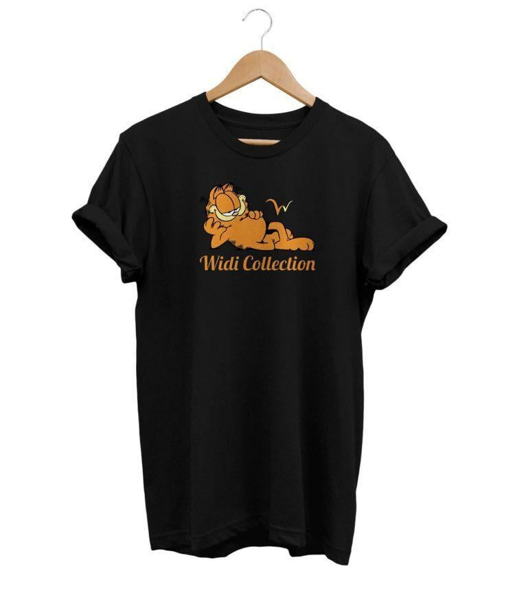 Widi Garfield Baskılı T-Shirt Siyah