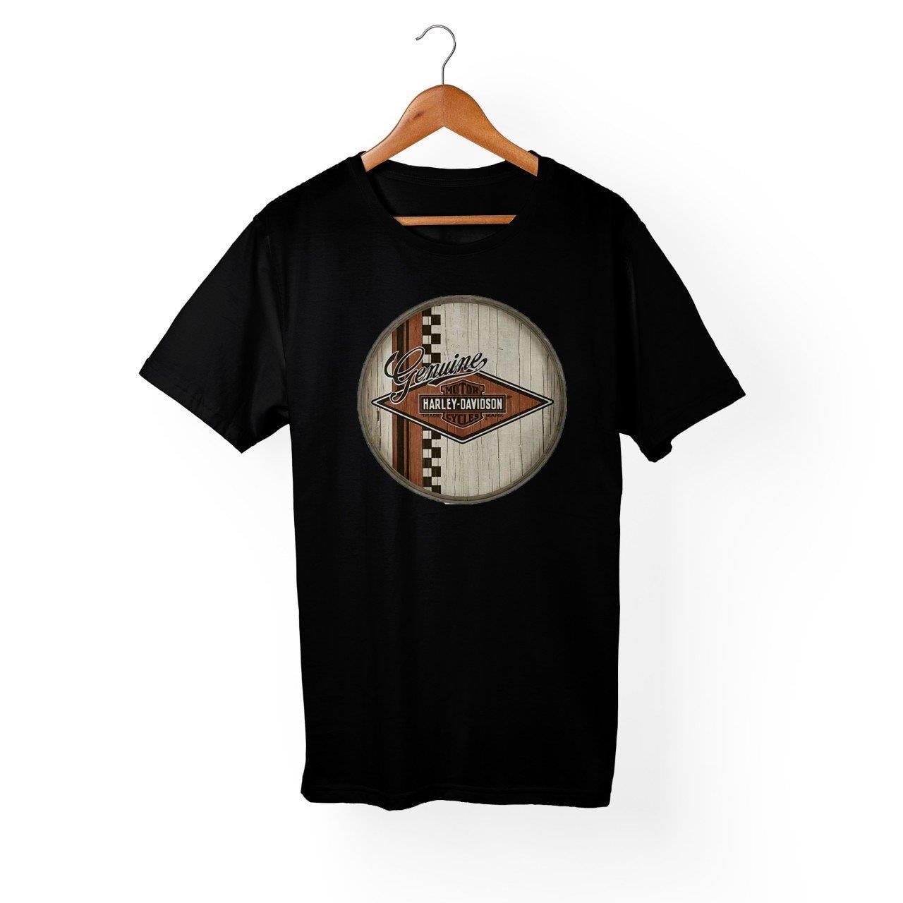 Widi Genuine Harley Davidson Baskılı T_Shirt Siyah
