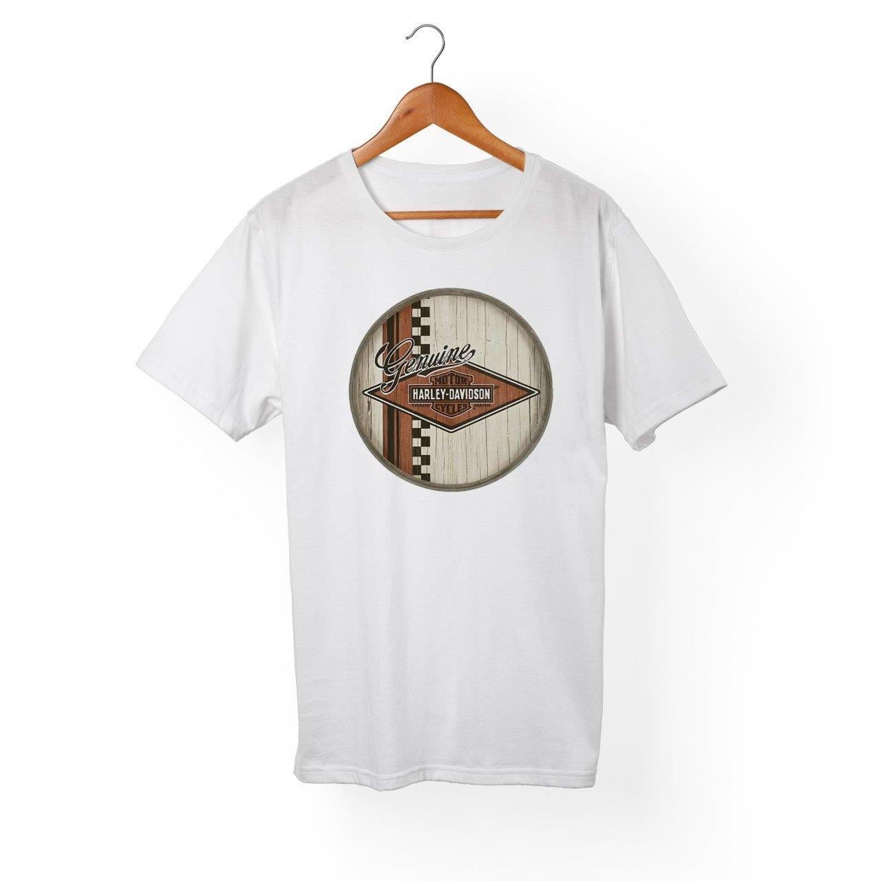 Widi Genuine Harley Davidson Baskılı T_Shirt Beyaz