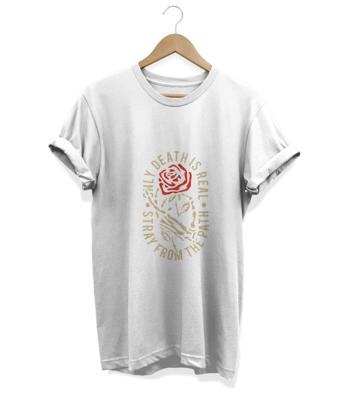 Widi Gül Baskılı T-Shirt Beyaz
