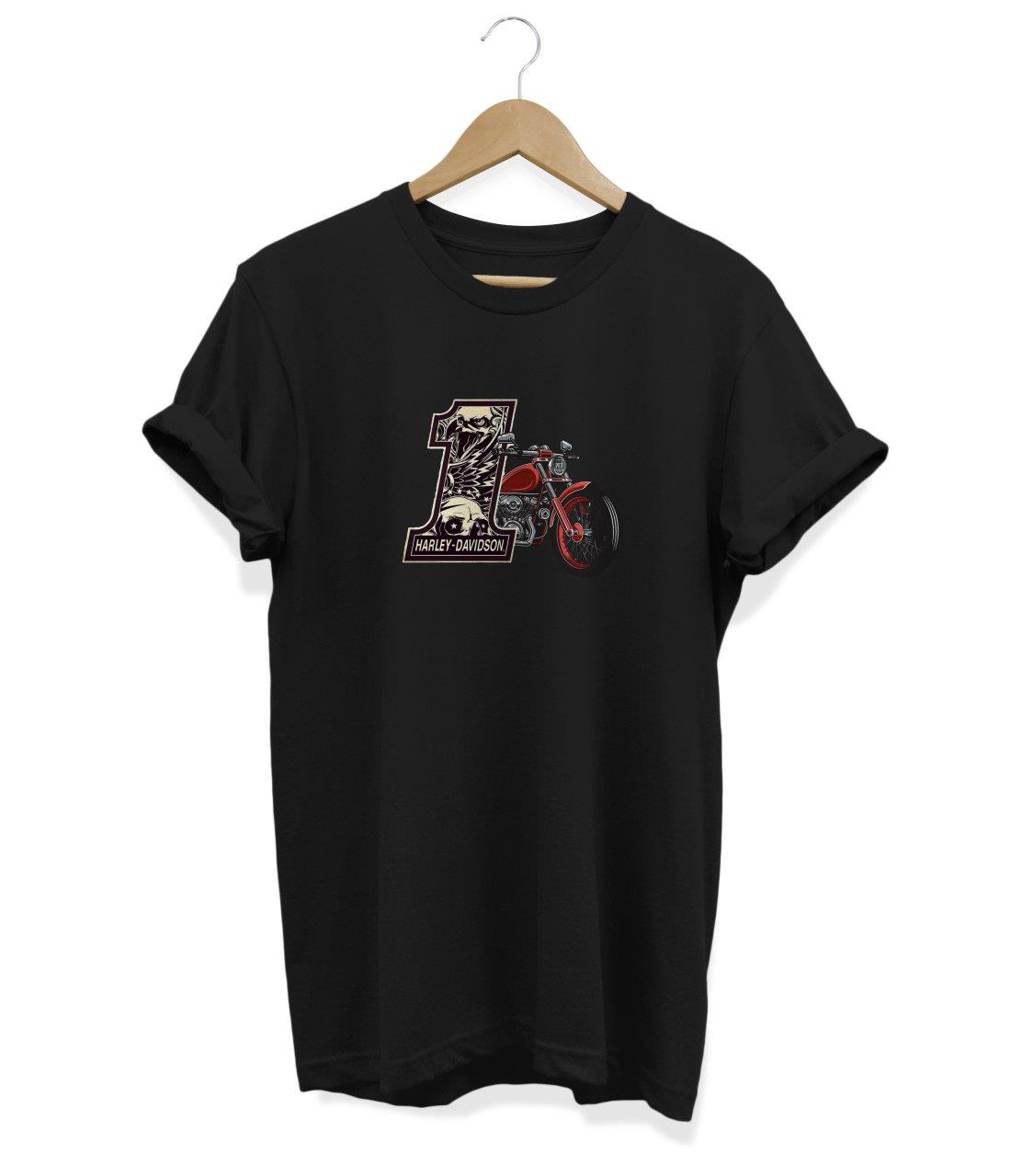 Widi Haraley 1 Baskılı T-Shirt Siyah