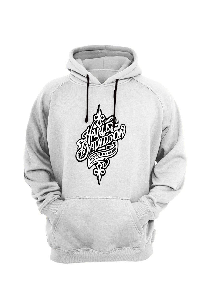 Widi Harley Davidson Baskılı Sweatshirt Beyaz