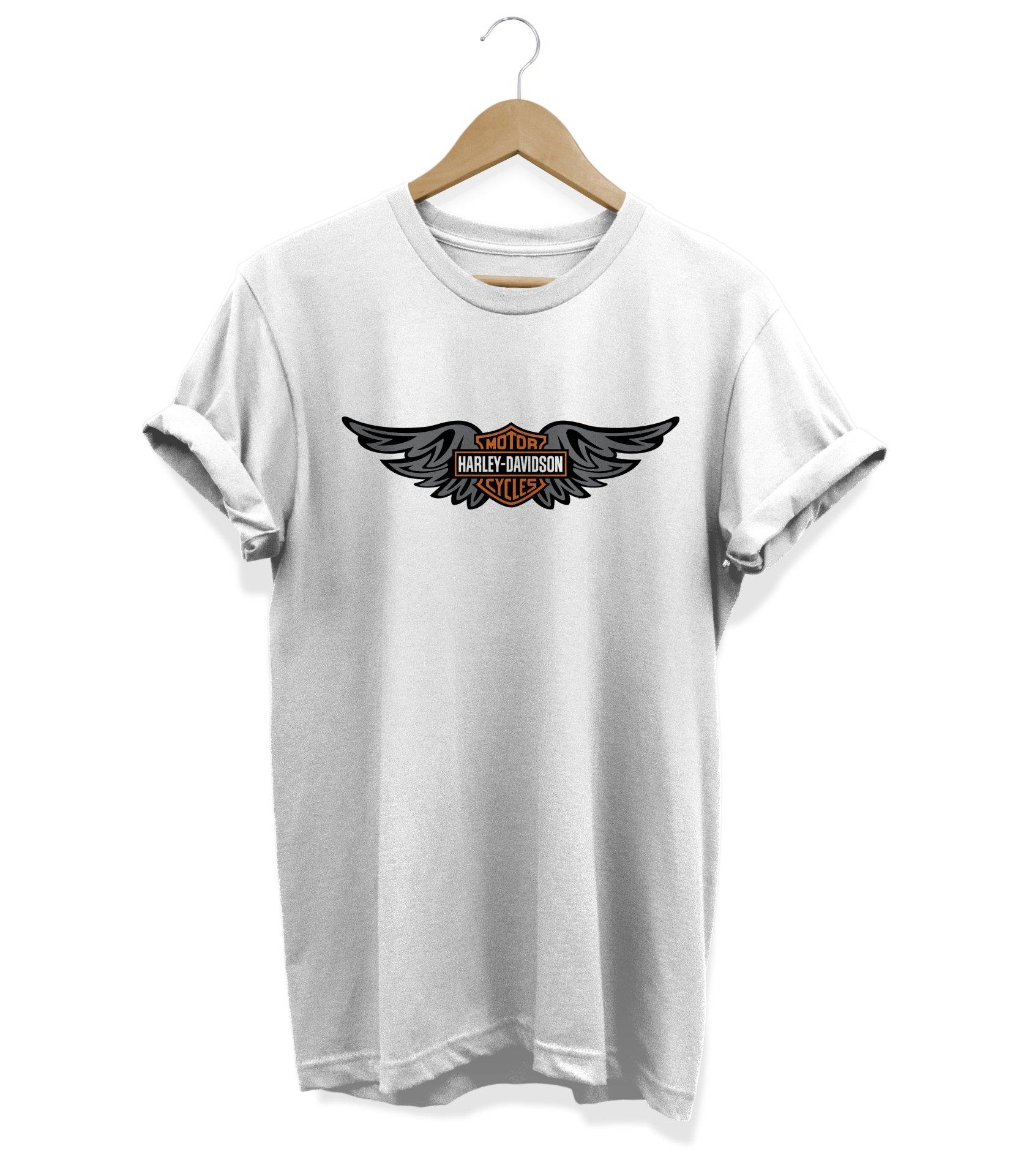 Widi Harley Davidson Baskılı T-Shirt Beyaz