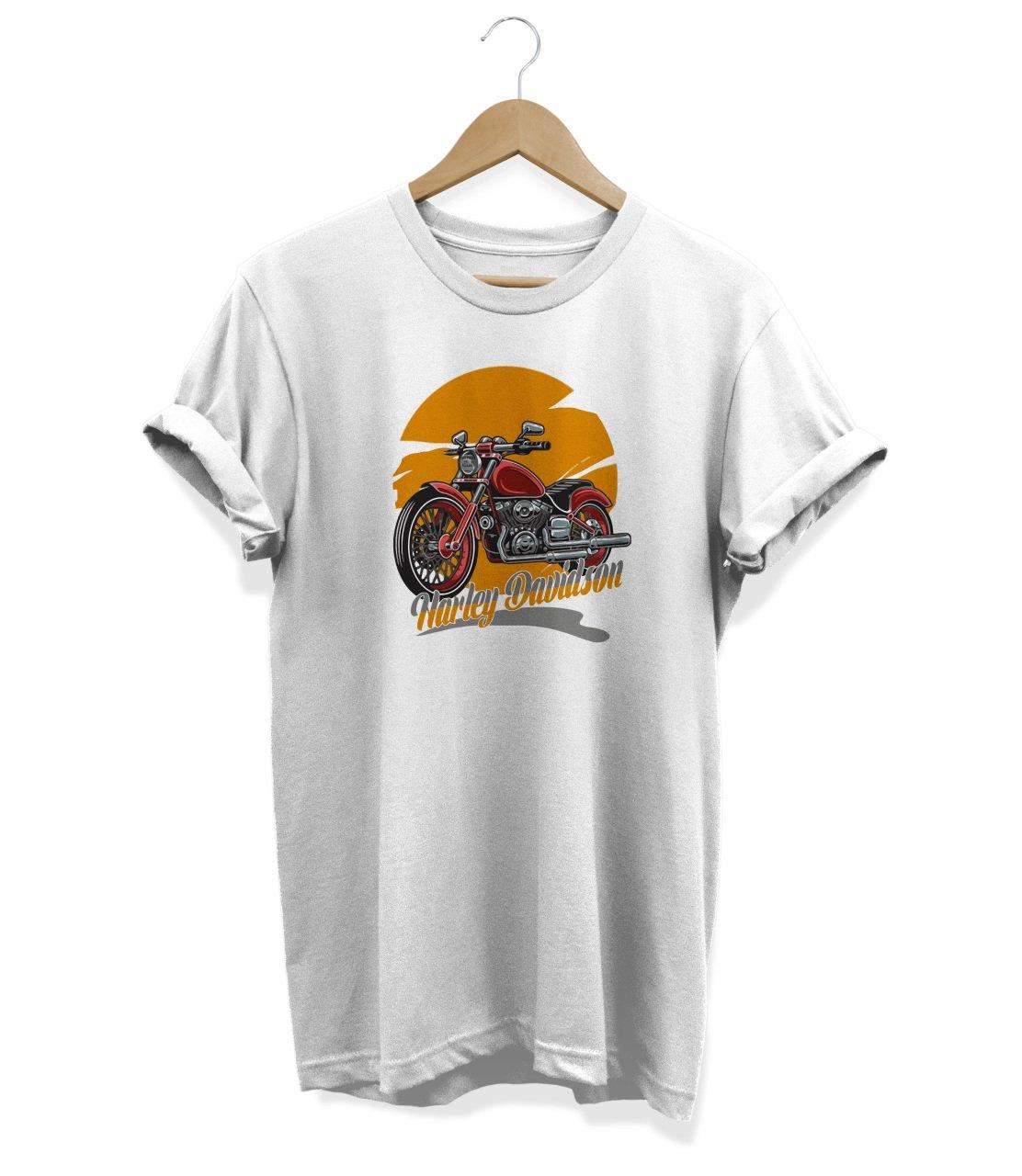 Widi Harley Davidson Baskılı T-Shirt Kırmızı