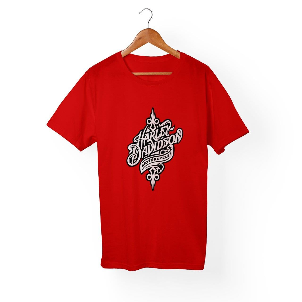 Widi Harley Davidson Baskılı T_Shirt Kırmızı
