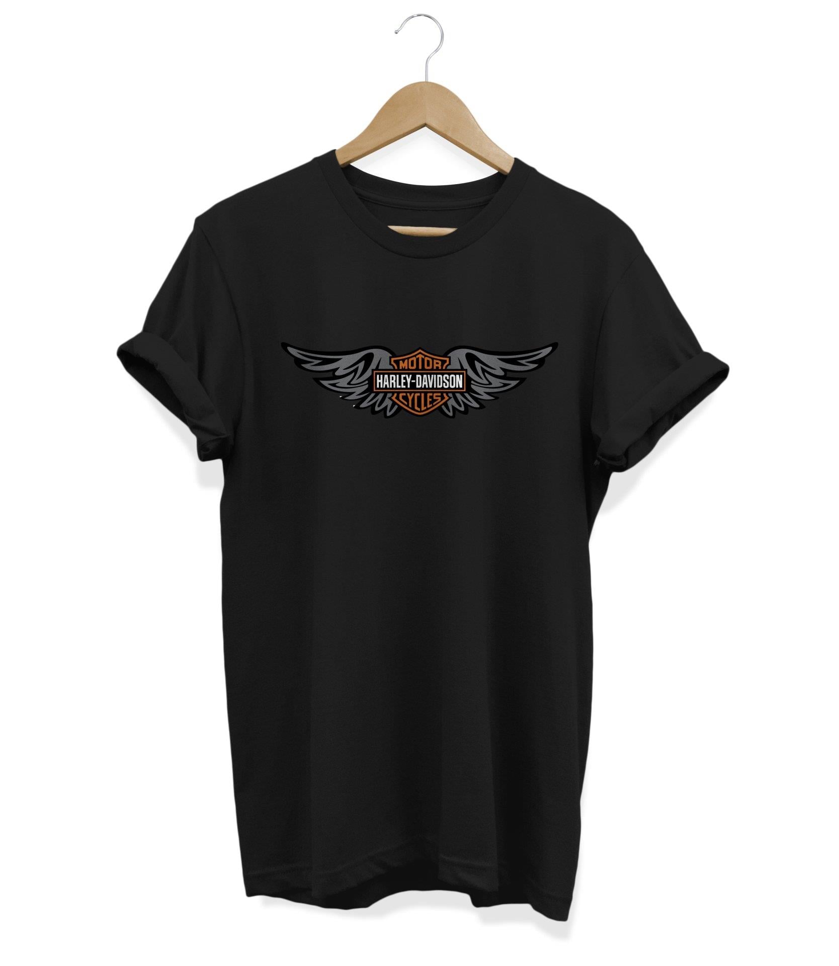 Widi Harley Davidson Baskılı T-Shirt Siyah