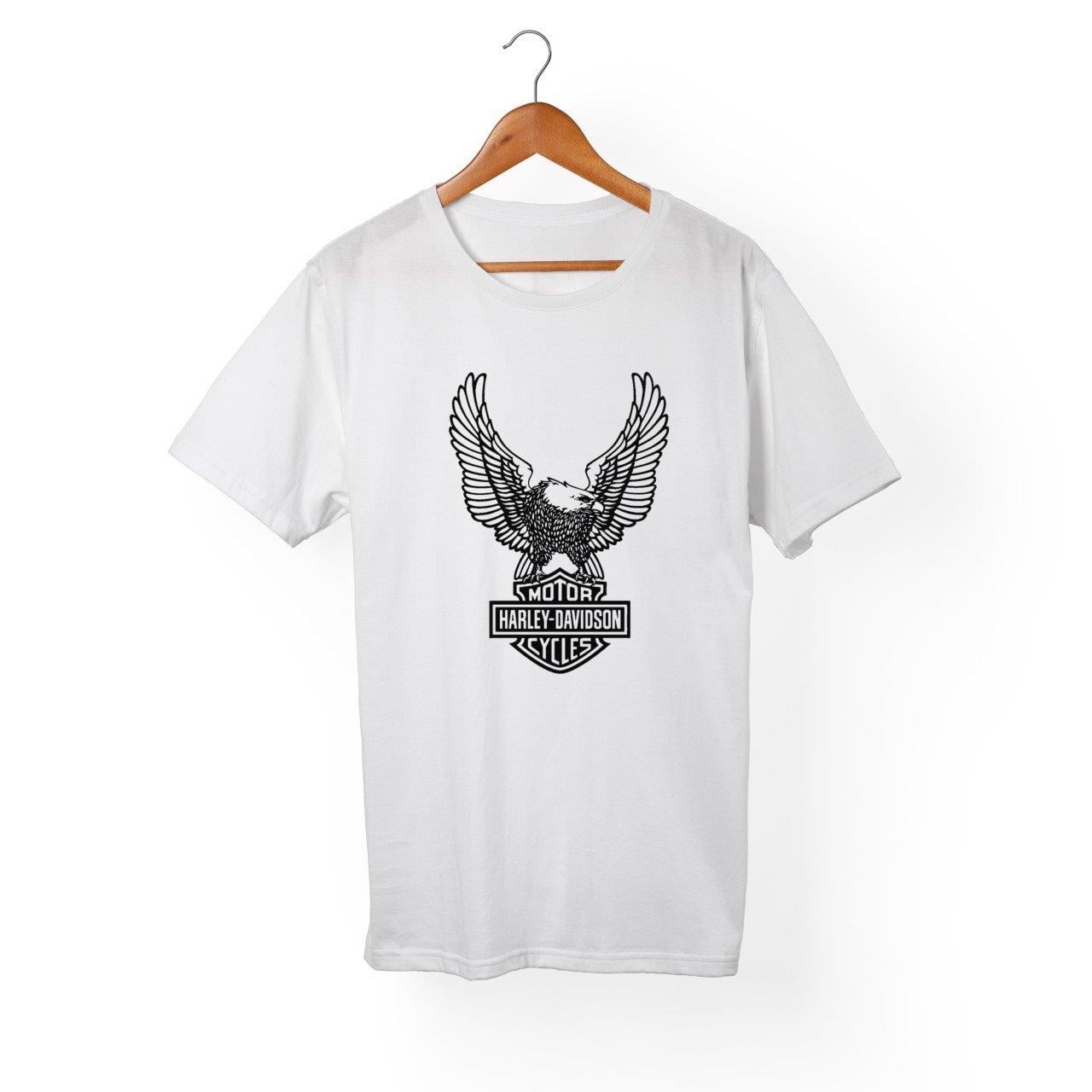 Widi Harley Davidson Cycles Baskılı T_Shirt Beyaz