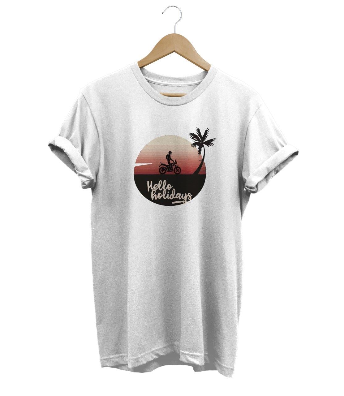 Widi Hello Holidays Baskılı T-Shirt Beyaz