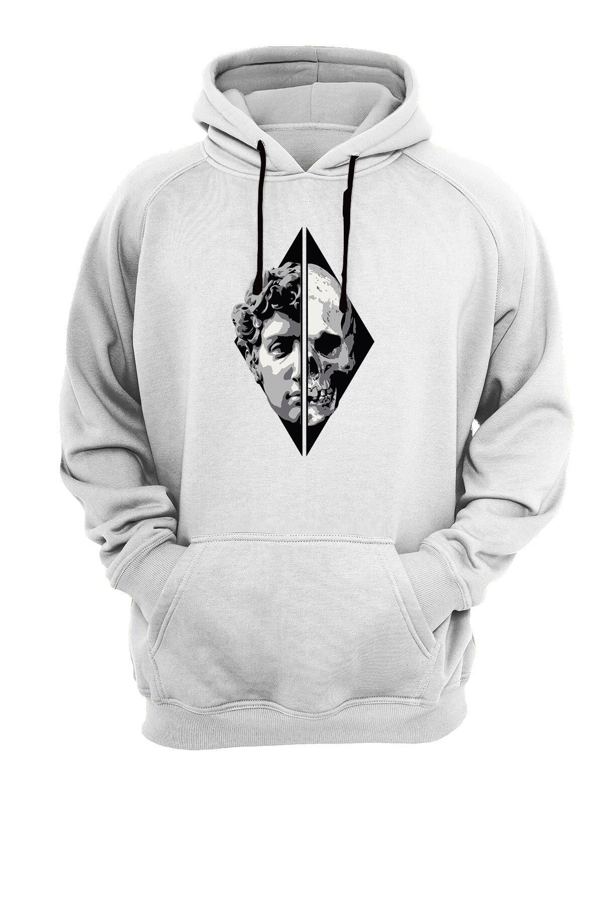 Widi Heykel Baskılı Sweatshirt Beyaz