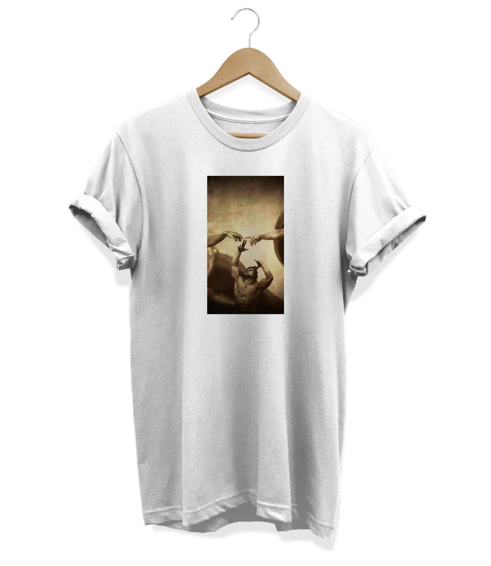Widi Heykel Baskılı T-Shirt Beyaz