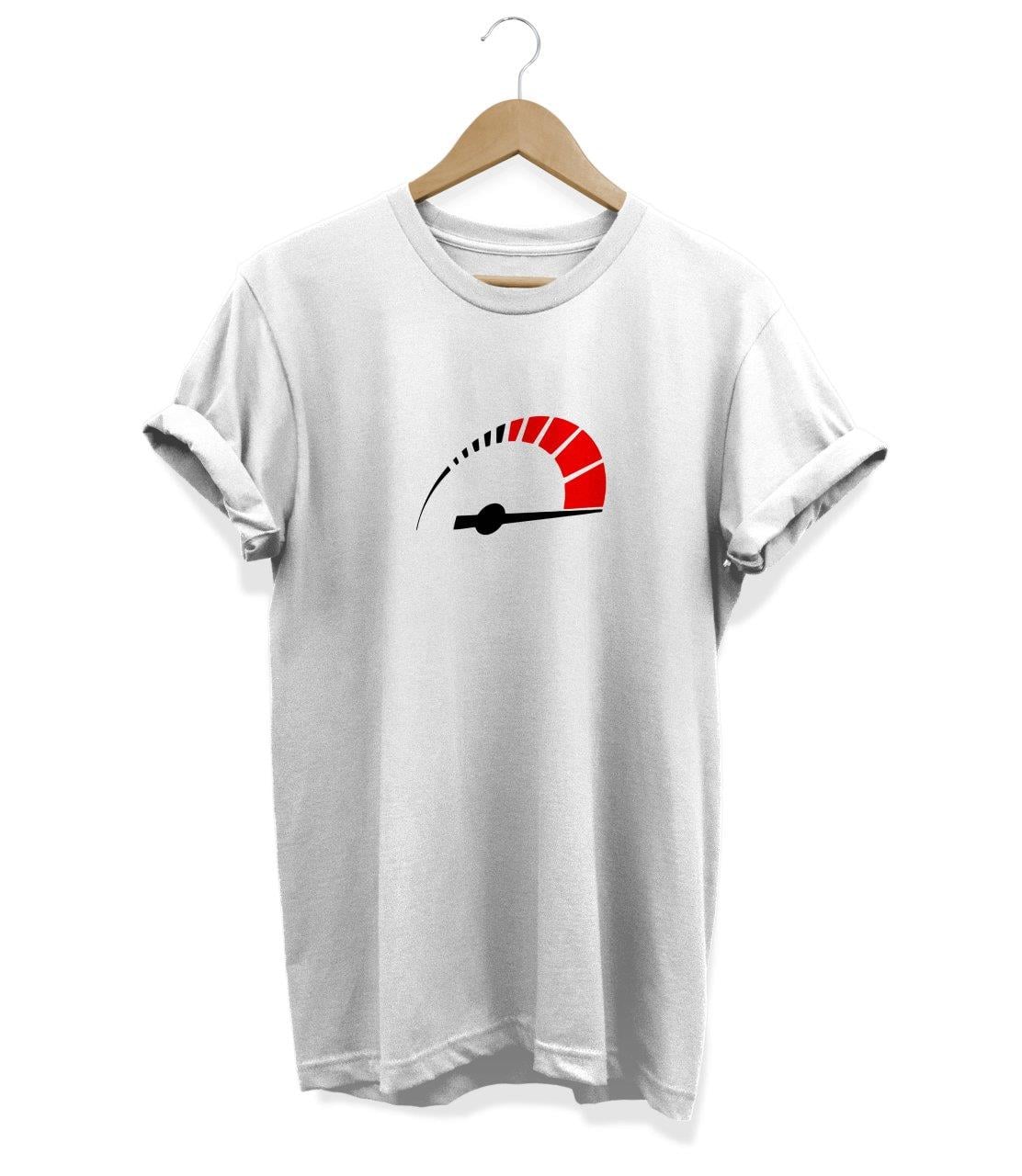 Widi Hız Göstergesi Baskılı T-Shirt Kırmızı