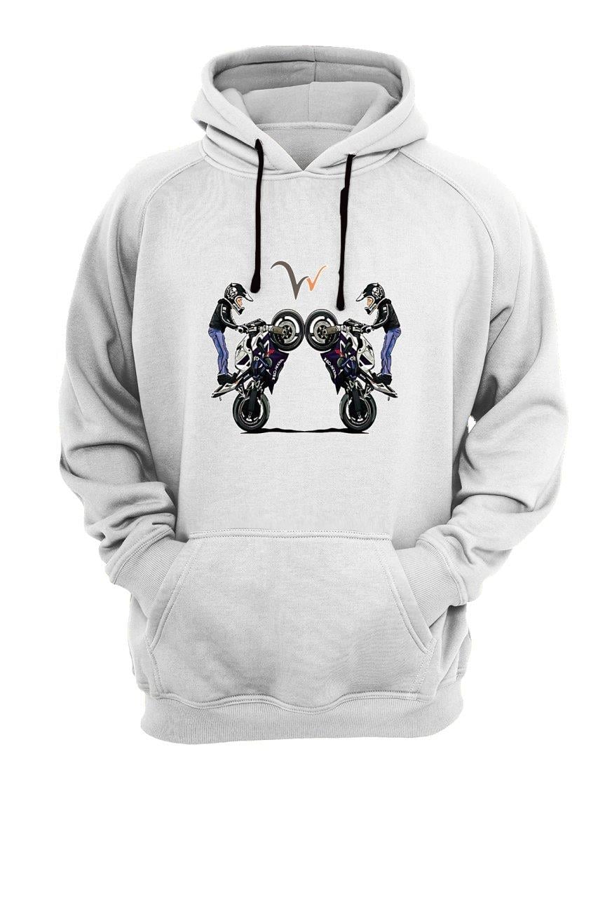 Widi  Honda  Baskılı Sweatshirt Beyaz