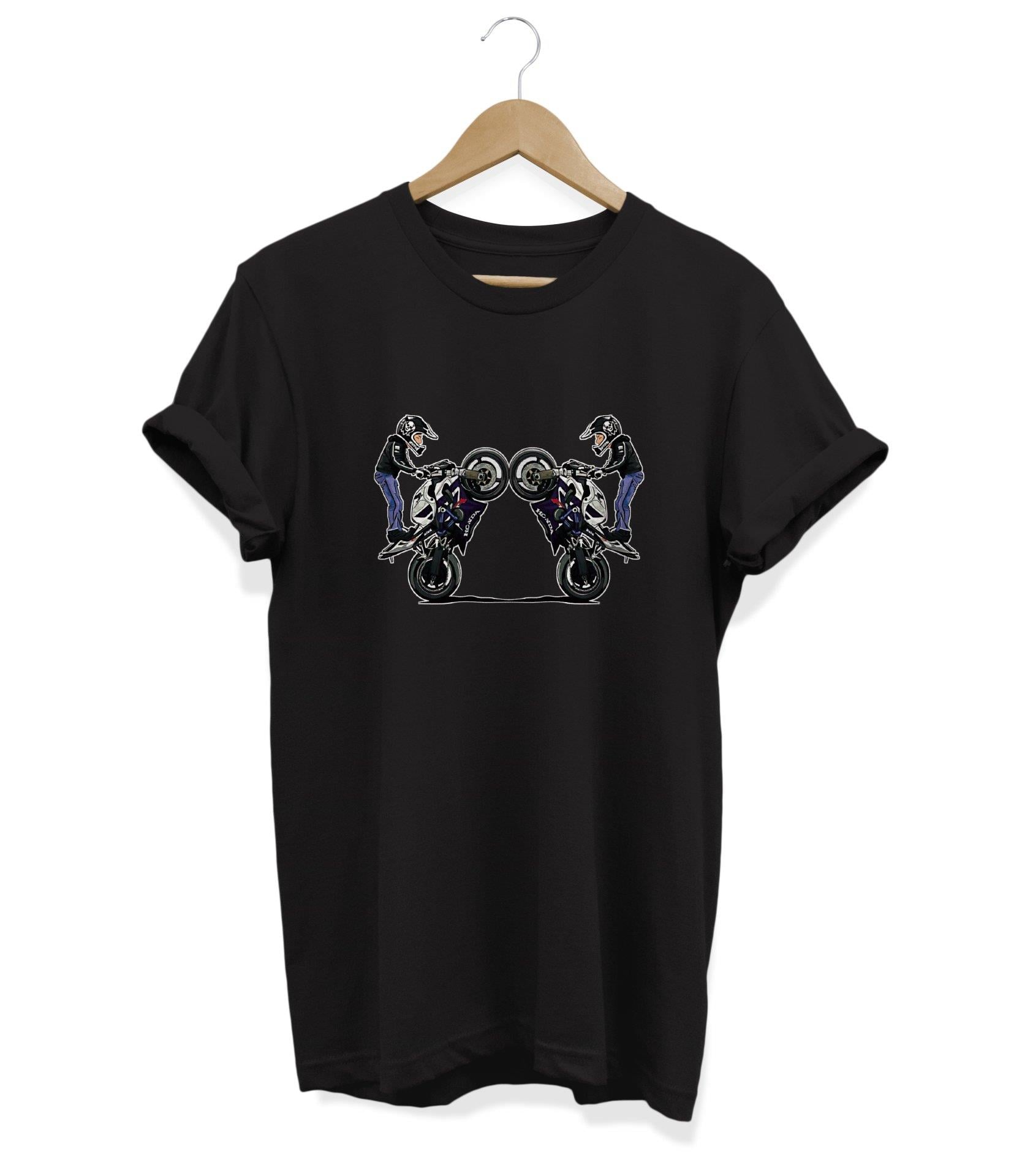 Widi Honda Baskılı T-Shirt Siyah