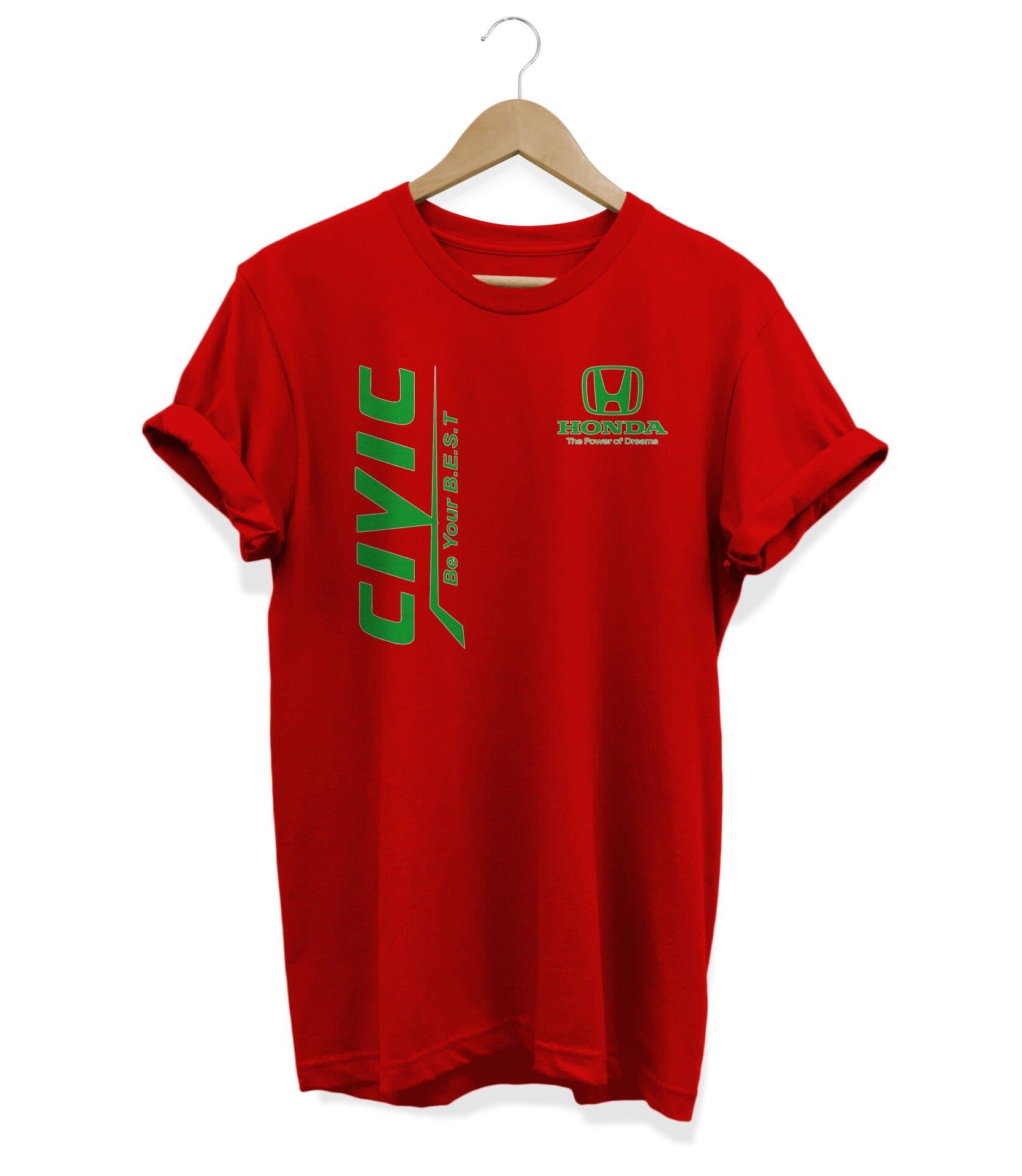 Widi Honda Civic Baskılı T-Shirt Kırmızı