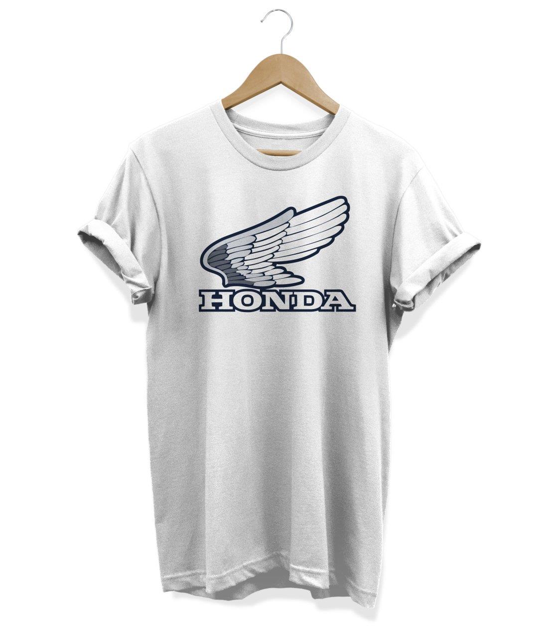 Widi Honda Kanat Baskılı T-Shirt Beyaz