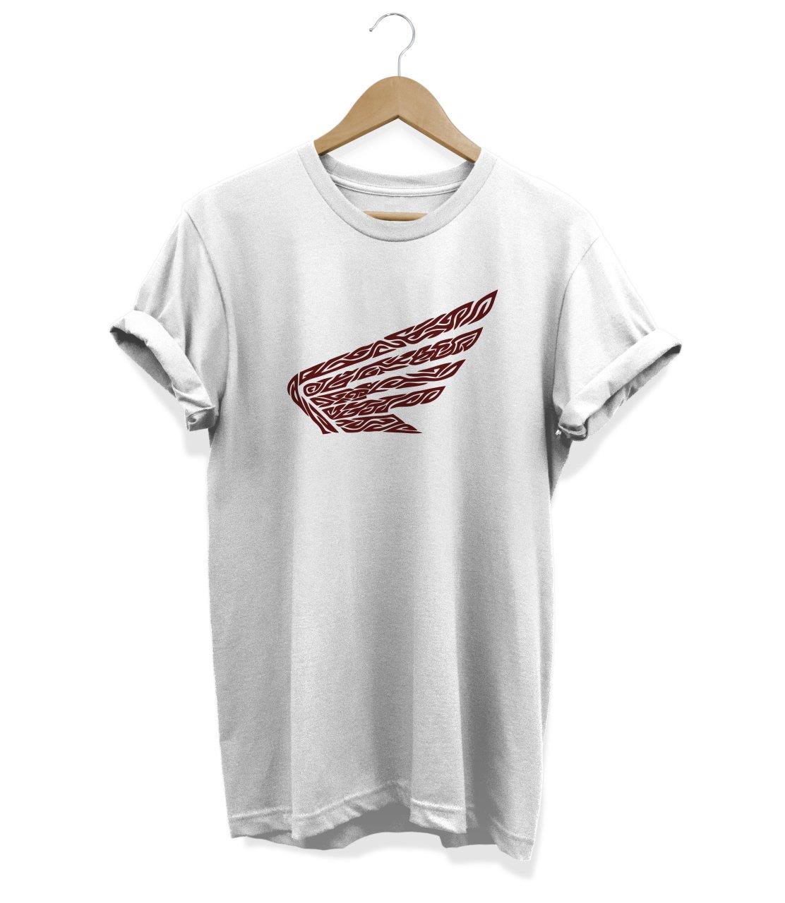 Widi Honda Kanat Baskılı T-Shirt Beyaz