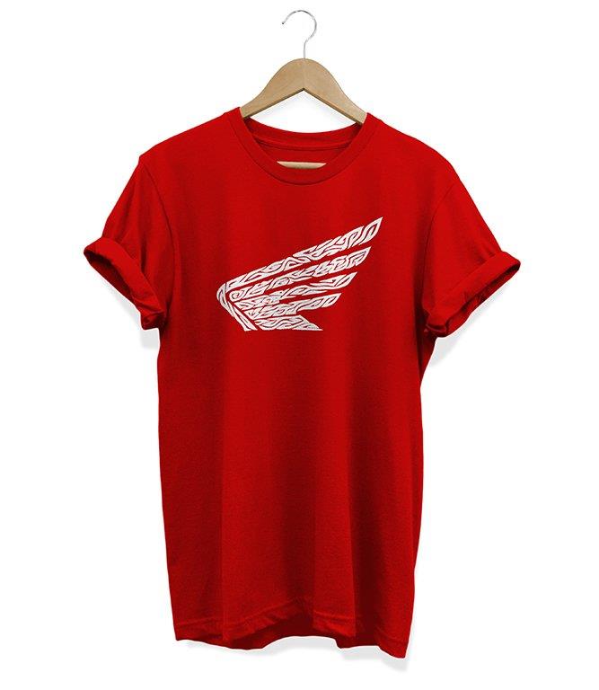 Widi Honda Kanat Baskılı T-Shirt Kırmızı