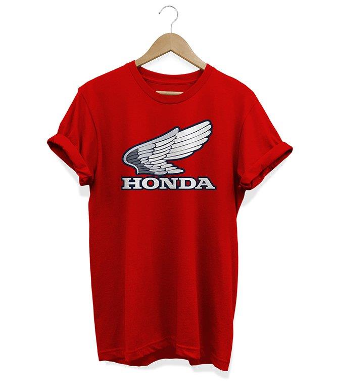 Widi Honda Kanat Baskılı T-Shirt Kırmızı