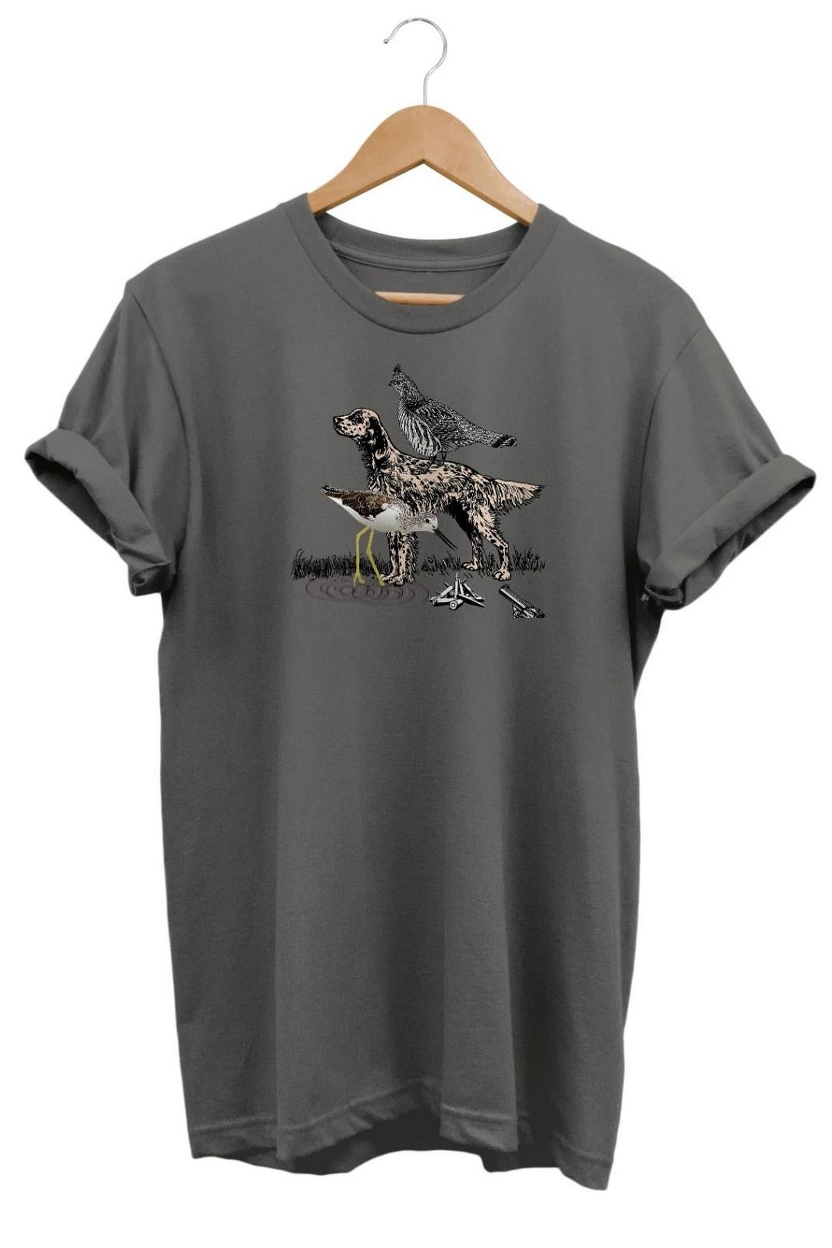 Widi Hunting Baskılı T-Shirt Gri